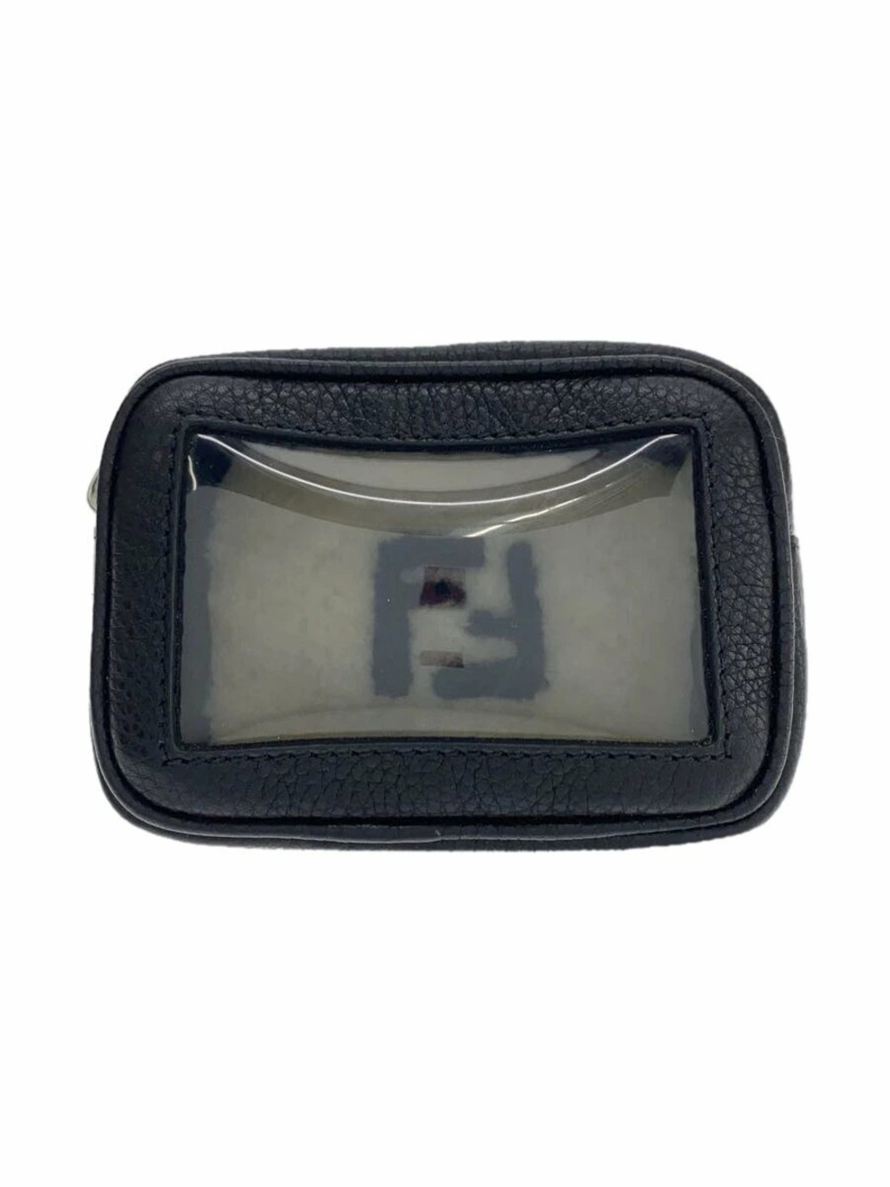 Fendi Pouch Clutch Leather Black